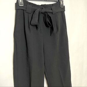 Black Dress Pants with Tie Belt